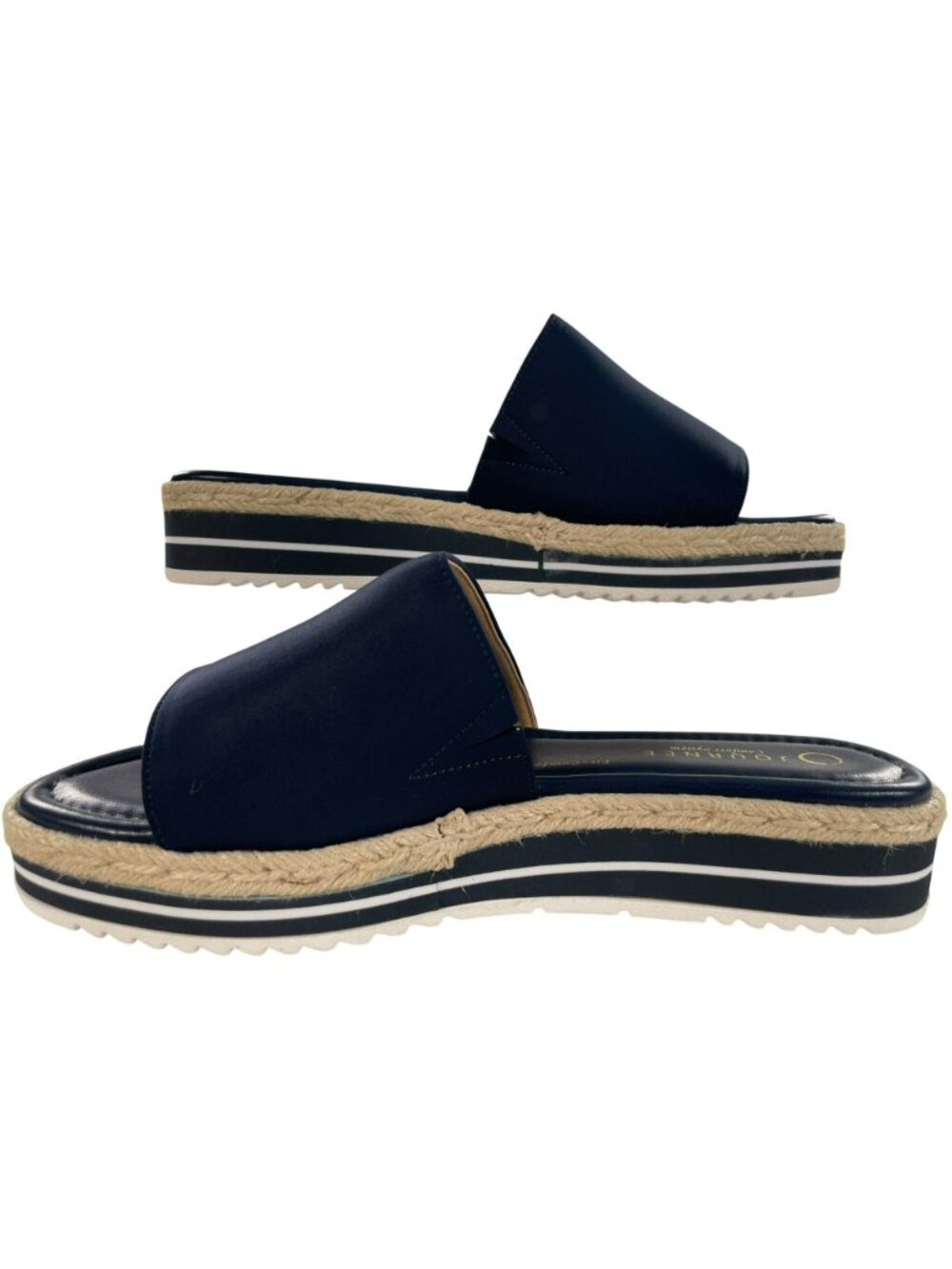 Journee Rosey Navy Open-Toe Espadrille Slide Comfy Sandals Women's Size 12M NEW - Picture 2 of 11